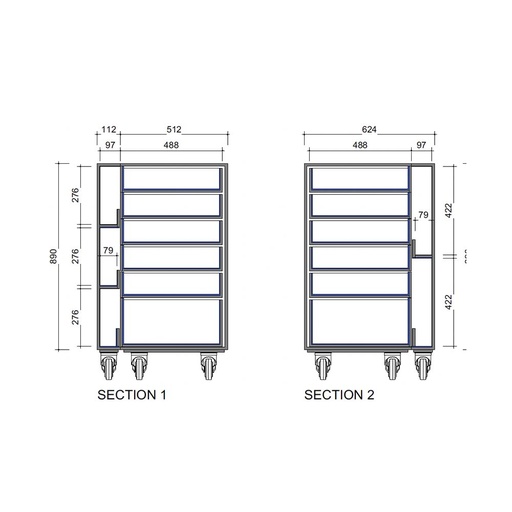 [SC-6DRCASE] ShowCase Drawers ​Case